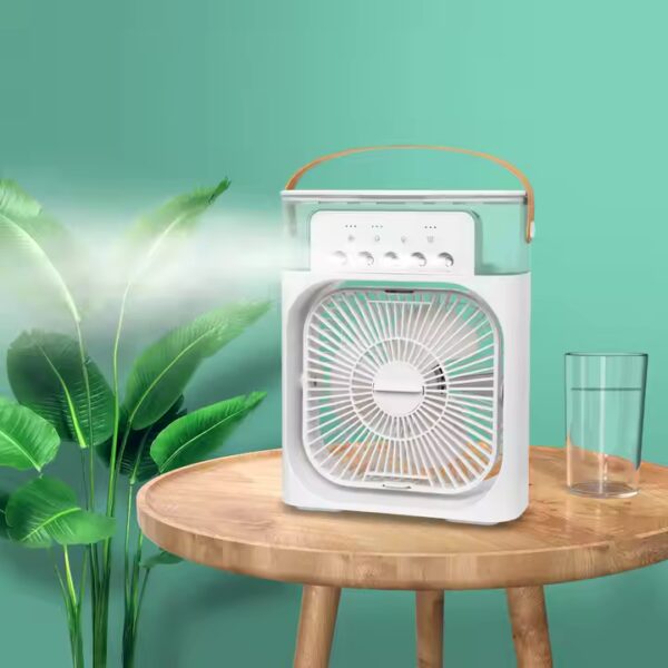 Air Cooler 3 in 1 Mini Portable Fan Humidifier with 7 Colors LED Light - Image 2